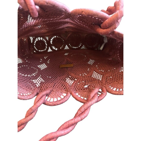 Madewell Straw Catania Tote Sweet Dahlia Woven Circle Medallion Summer Bag NWT - Picture 7 of 10